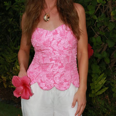 Embroidery Flower Print Corset