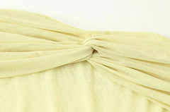 Mesh Scarf Strapless Long Dress