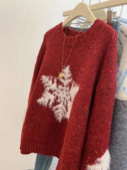 Christmas Snowflake Red Sweater