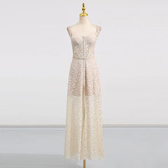 Beige lace dress on a mannequin - corset