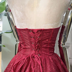 Strapless Glitter Flared Mini Dress