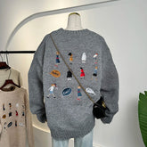 Embroidery Knit Tiny Graphic Sweater