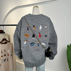 Embroidery Icons Cartoon Sweater