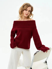 Off Shoulder Knit Sweater