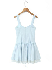 Blue Bow Tutu Mini Dress