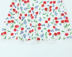 White Fruit Print Halter Mini Dress