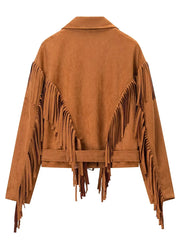 Khaki Fringe Seaud Jacket
