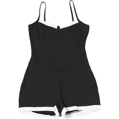 Black Strappy Contrast Trim Playsuit