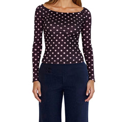 Long Sleeve Polka Dot Top