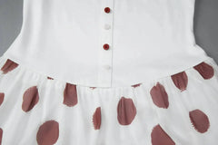 White Print Polka Dot Sleeveless Maxi Dress