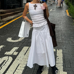 Elastic Ruched Vest Tank Top