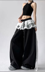 Lace Patchwork Oversized Jogger