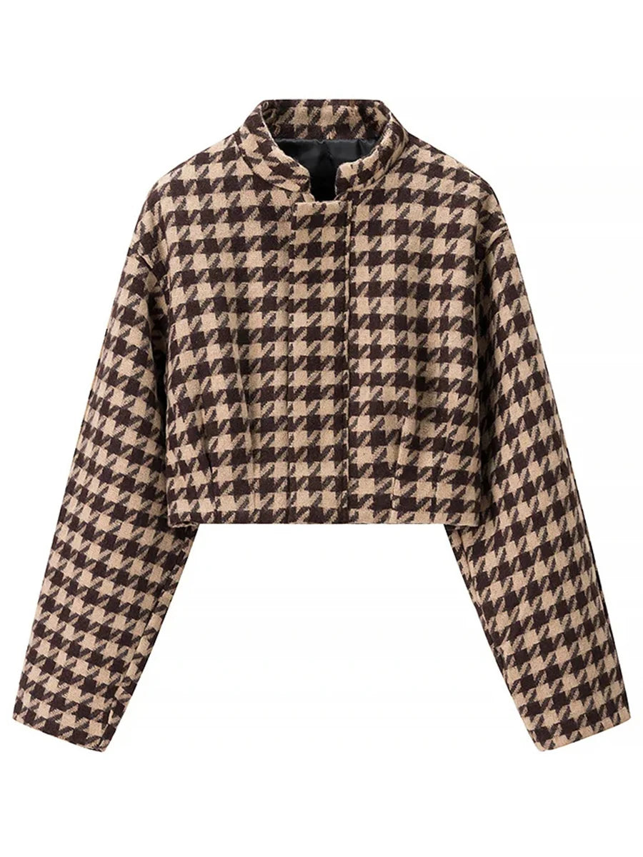 Houndstooth patterned jacket