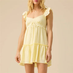 Ruffle Sleeve Babydoll Mini Dress