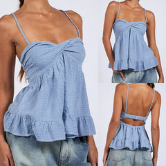 Stripe Twisted Cami Babydoll Top
