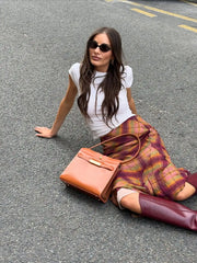 Plaid Midi Skirt
