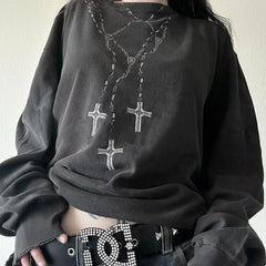 Cross Printed Sweatshirt