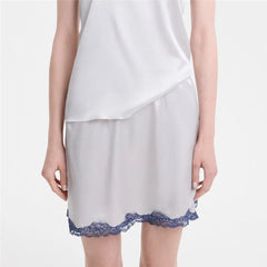 Lace Trim Lounge Satin Mini Skirt