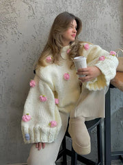 Rose Embellished Sweater
