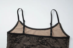 Black Lace Trim Cami Top