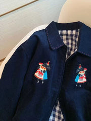 Corduroy Paid Lining Patchwork Jacket