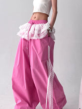 Lace Patchwork Oversized Jogger