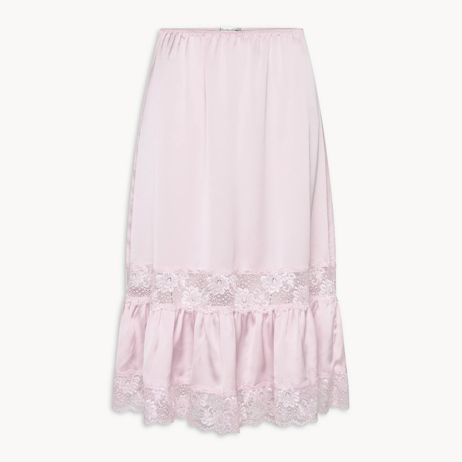 Pink skirt with lace trim