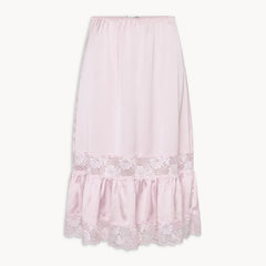 Pink skirt with lace trim