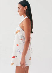 Printed Floral Halter Mini Dress