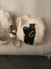 Bear Plush Grey and Beige Sweater