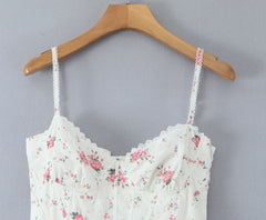 Floral Print Corset Midi Dress