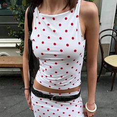 Polka Dot Print Tank Top