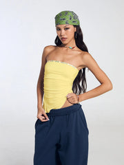 Button Patchwork Tank Top