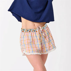Christmas Boxer Graphic Print Ruffle Shorts