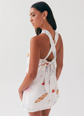 Printed Floral Halter Mini Dress