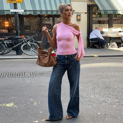 Off-Shoulder Tie-Up Top - Regular Fit