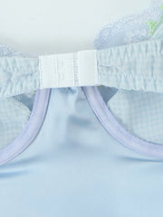 Blue Plaid Lace Up Babydoll Mini Dress