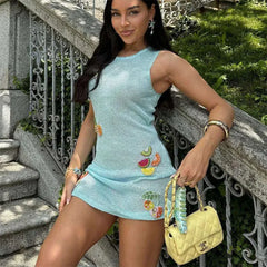 Knit Mesh Starfish Tank Mini Dress