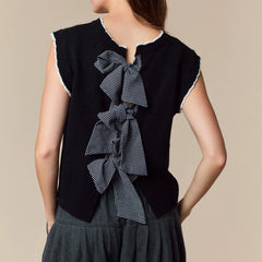 Halloween Knit Back Tie Up Vest
