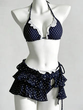 Triangle Bikini With Ruffle Cover Up Skirt Two Piece Set