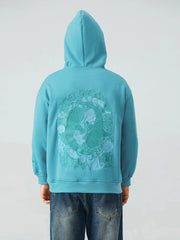 Back Starfish Whale Embroidery Hoodies