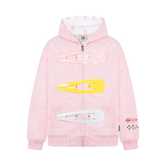 Large Hairclip Zipper Hoddie