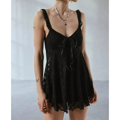 Lace Sweatheart Neck Lace Mini Slip Dress