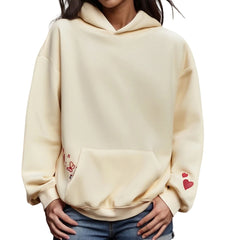 Embroidered Letter Pattern Hooded Sweatshirt