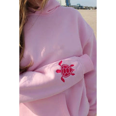 Embroidered Long Sleeve Hooded Sweatshirt