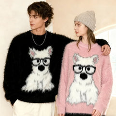 Cartoon Dog Graphic Sweater