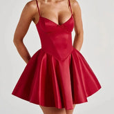 Satin Spaghetti Strap Mini Dress
