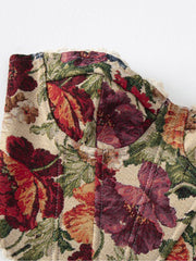 Printed Lace Up Corset Top