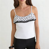 Ruffled Polka Dot Camisole Top