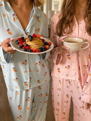 Floral  Long Sleeve Shirt and Pants Pyjama Set